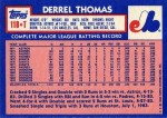 1984 Topps Traded Baseball 118T Derrel Thomas (Back)