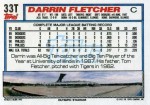 1992 Topps Traded Baseball 33T Darrin Fletcher (Back)