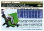 1996 Topps Baseball 151 David Segui (Back)
