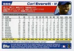 2004 Topps Baseball 566 Carl Everett (Back)