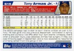 2004 Topps Baseball 615 Tony Armas Jr. (Back)
